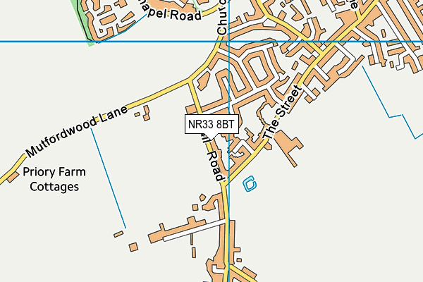 NR33 8BT map - OS VectorMap District (Ordnance Survey)