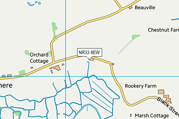 NR33 8EW map - OS VectorMap District (Ordnance Survey)