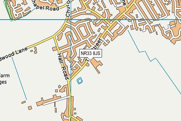NR33 8JS map - OS VectorMap District (Ordnance Survey)