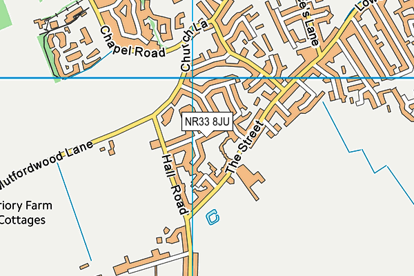 NR33 8JU map - OS VectorMap District (Ordnance Survey)