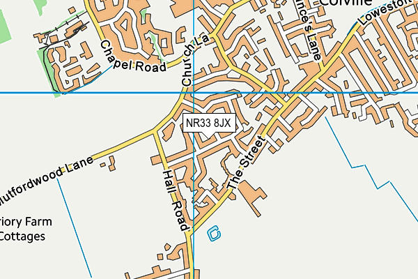NR33 8JX map - OS VectorMap District (Ordnance Survey)
