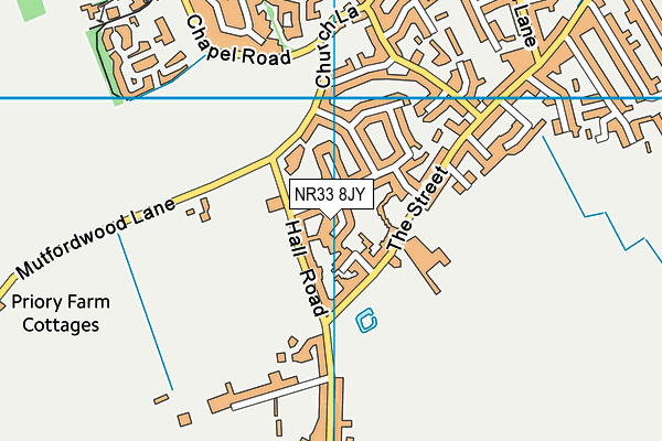 NR33 8JY map - OS VectorMap District (Ordnance Survey)