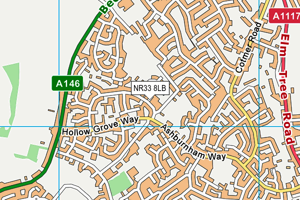 NR33 8LB map - OS VectorMap District (Ordnance Survey)
