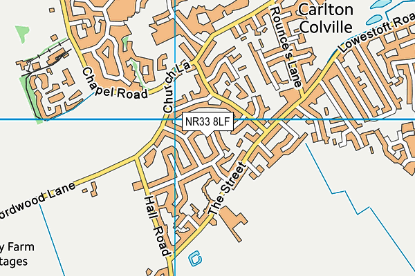 NR33 8LF map - OS VectorMap District (Ordnance Survey)
