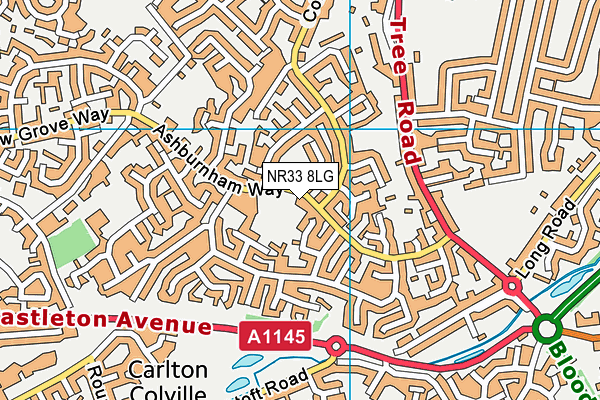 NR33 8LG map - OS VectorMap District (Ordnance Survey)