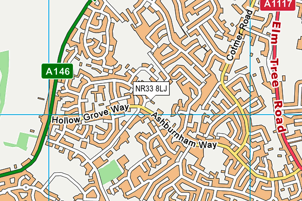 Carlton Coalville Uplands Community Centre map (NR33 8LJ) - OS VectorMap District (Ordnance Survey)