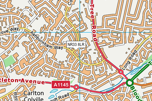 NR33 8LR map - OS VectorMap District (Ordnance Survey)