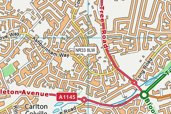 NR33 8LW map - OS VectorMap District (Ordnance Survey)