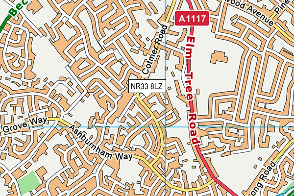 NR33 8LZ map - OS VectorMap District (Ordnance Survey)
