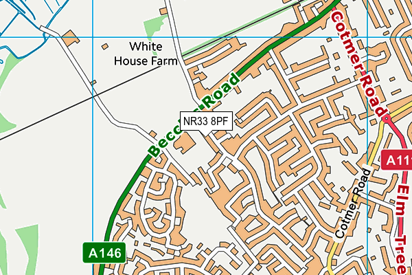 NR33 8PF map - OS VectorMap District (Ordnance Survey)