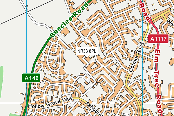 NR33 8PL map - OS VectorMap District (Ordnance Survey)