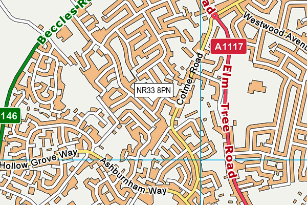 NR33 8PN map - OS VectorMap District (Ordnance Survey)