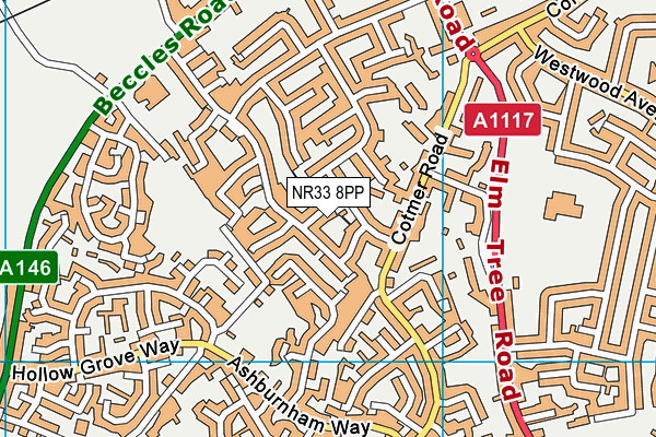 NR33 8PP map - OS VectorMap District (Ordnance Survey)