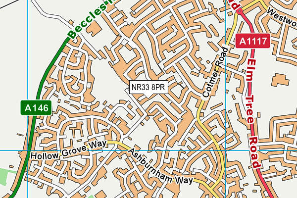 NR33 8PR map - OS VectorMap District (Ordnance Survey)
