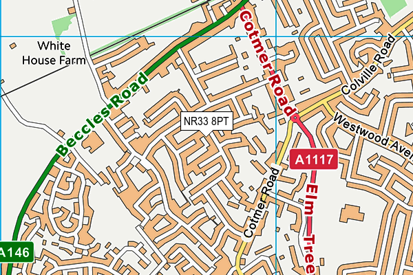 NR33 8PT map - OS VectorMap District (Ordnance Survey)