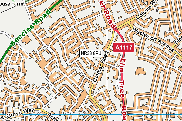 NR33 8PU map - OS VectorMap District (Ordnance Survey)