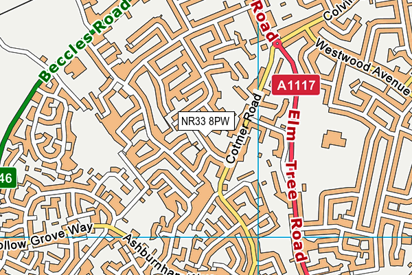 NR33 8PW map - OS VectorMap District (Ordnance Survey)