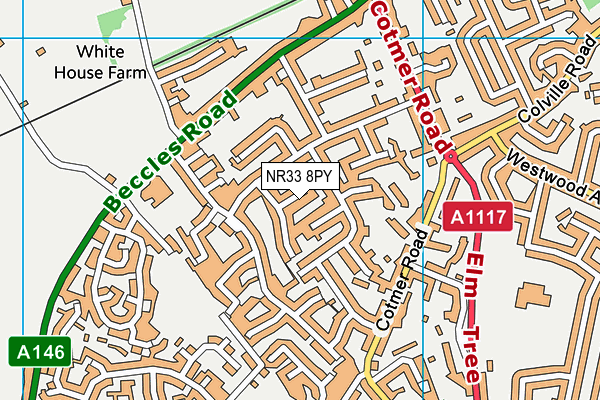 NR33 8PY map - OS VectorMap District (Ordnance Survey)