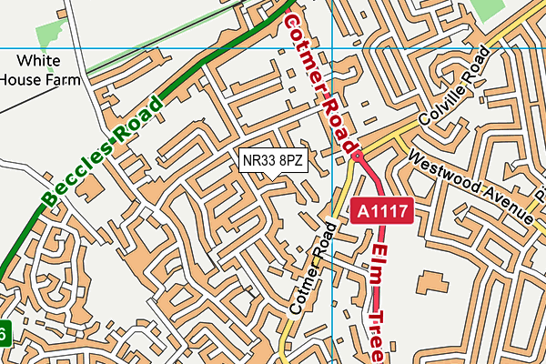 NR33 8PZ map - OS VectorMap District (Ordnance Survey)