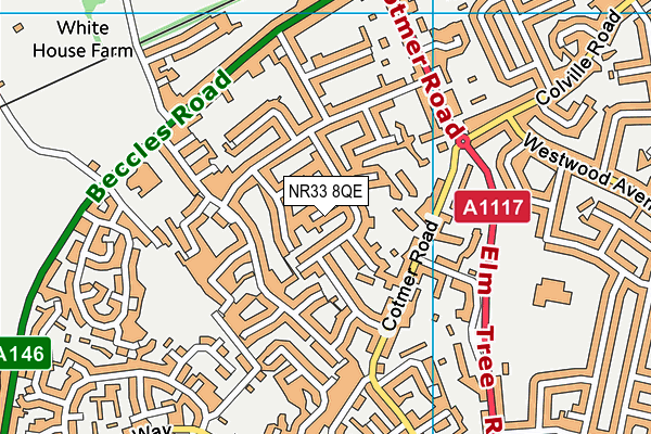 NR33 8QE map - OS VectorMap District (Ordnance Survey)
