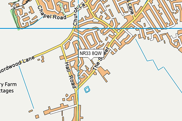 NR33 8QW map - OS VectorMap District (Ordnance Survey)