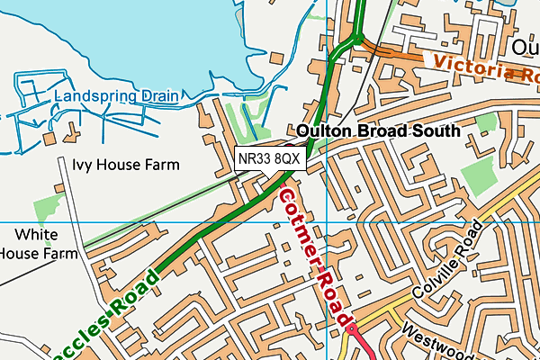 NR33 8QX map - OS VectorMap District (Ordnance Survey)