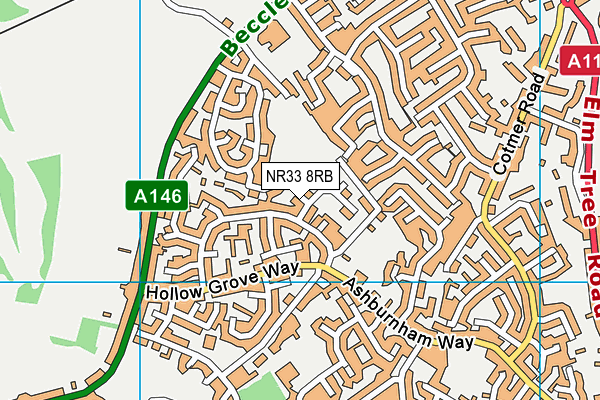 NR33 8RB map - OS VectorMap District (Ordnance Survey)