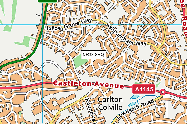 Grove Primary School map (NR33 8RQ) - OS VectorMap District (Ordnance Survey)
