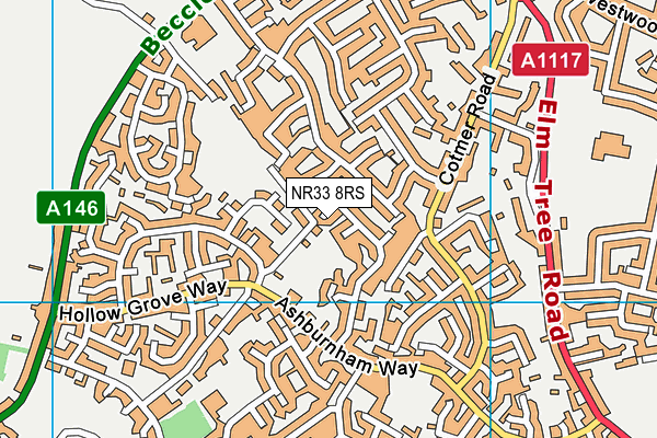 NR33 8RS map - OS VectorMap District (Ordnance Survey)