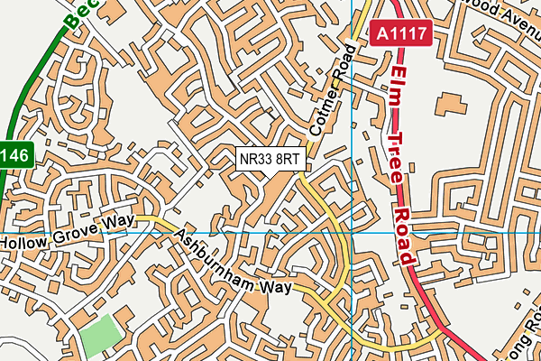 NR33 8RT map - OS VectorMap District (Ordnance Survey)