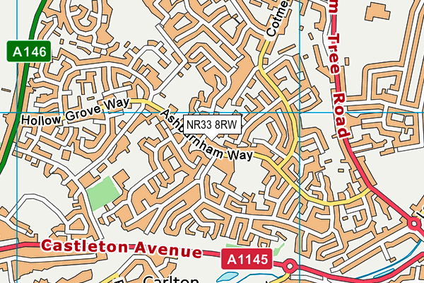 NR33 8RW map - OS VectorMap District (Ordnance Survey)