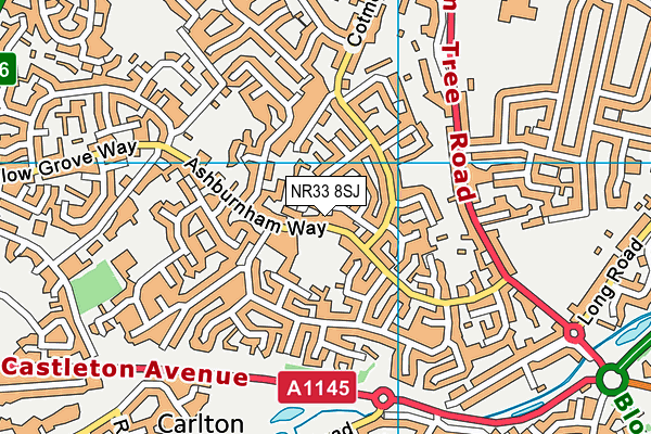 NR33 8SJ map - OS VectorMap District (Ordnance Survey)