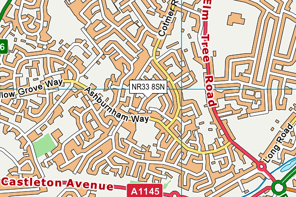 NR33 8SN map - OS VectorMap District (Ordnance Survey)