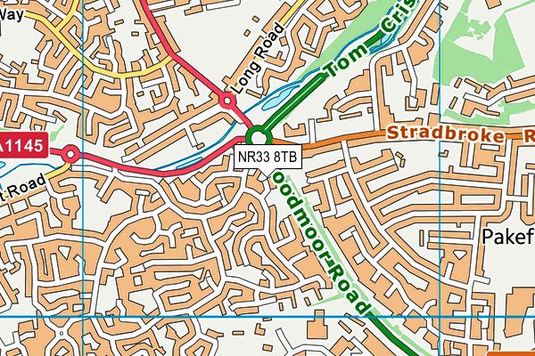 NR33 8TB map - OS VectorMap District (Ordnance Survey)