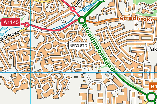 NR33 8TD map - OS VectorMap District (Ordnance Survey)