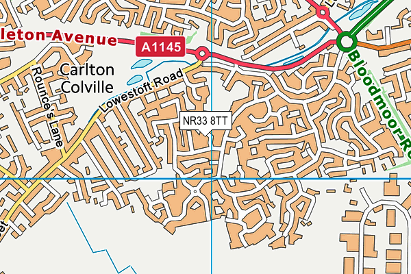 NR33 8TT map - OS VectorMap District (Ordnance Survey)
