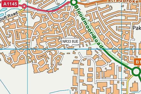 NR33 8UE map - OS VectorMap District (Ordnance Survey)