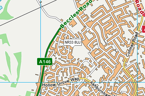 NR33 8UJ map - OS VectorMap District (Ordnance Survey)