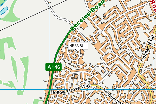 NR33 8UL map - OS VectorMap District (Ordnance Survey)