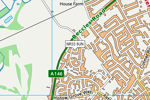 NR33 8UN map - OS VectorMap District (Ordnance Survey)