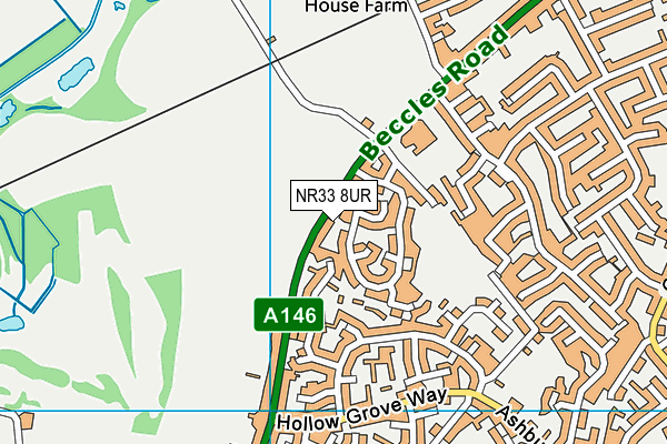 NR33 8UR map - OS VectorMap District (Ordnance Survey)