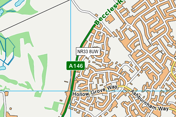 NR33 8UW map - OS VectorMap District (Ordnance Survey)