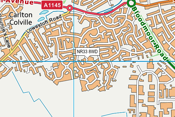 NR33 8WD map - OS VectorMap District (Ordnance Survey)