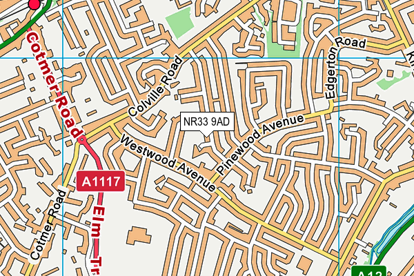 NR33 9AD map - OS VectorMap District (Ordnance Survey)
