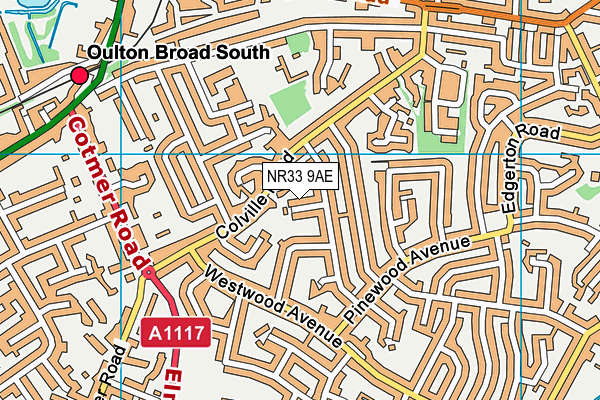 NR33 9AE map - OS VectorMap District (Ordnance Survey)