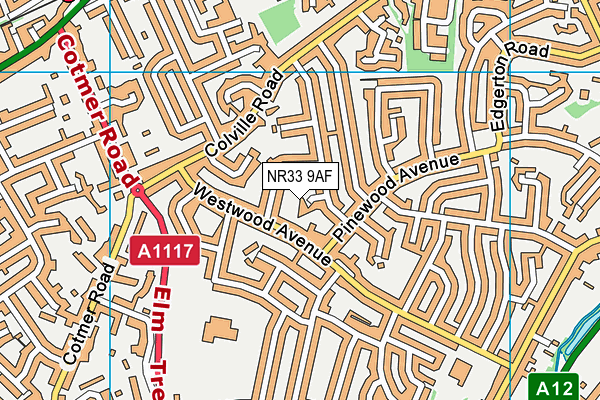 NR33 9AF map - OS VectorMap District (Ordnance Survey)
