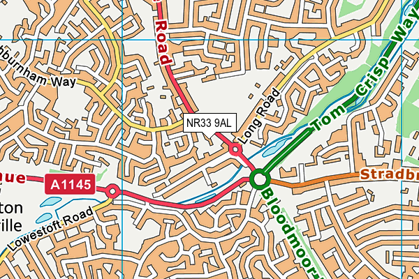 NR33 9AL map - OS VectorMap District (Ordnance Survey)