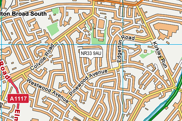 NR33 9AU map - OS VectorMap District (Ordnance Survey)