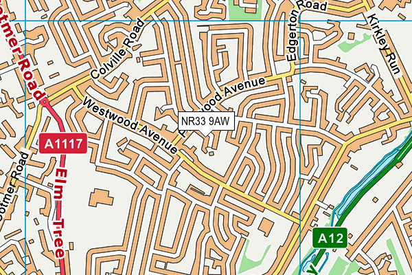 NR33 9AW map - OS VectorMap District (Ordnance Survey)