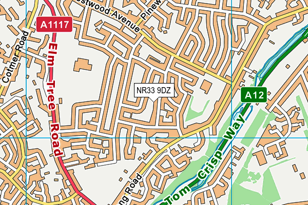 NR33 9DZ map - OS VectorMap District (Ordnance Survey)